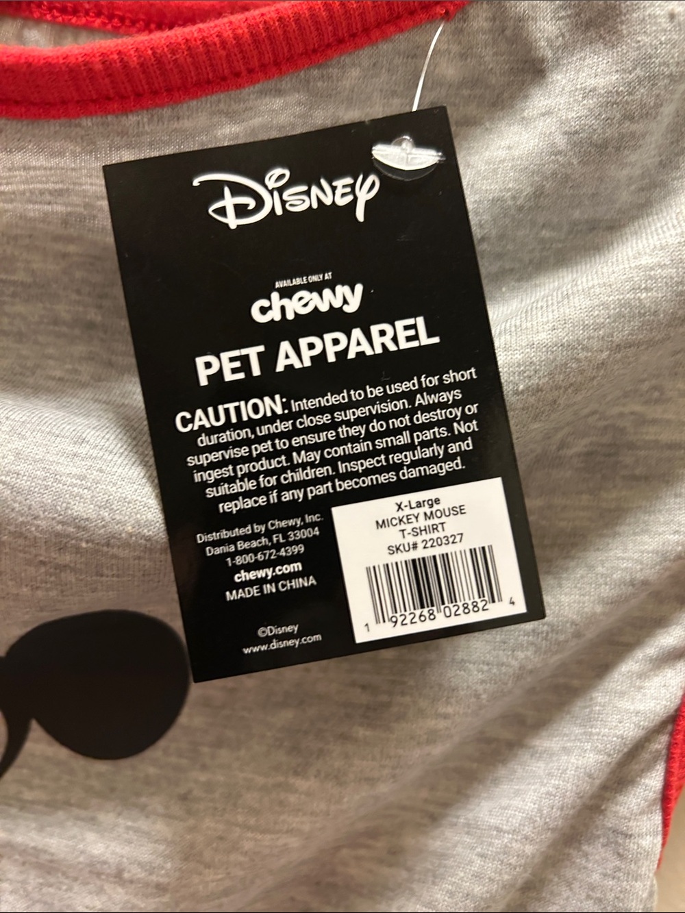 Disney Gray & Red Mickey Mouse Hoodie for small dogs - Picture 3 of 3